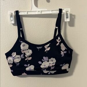 Kate Spade Black Floral Sports Bra